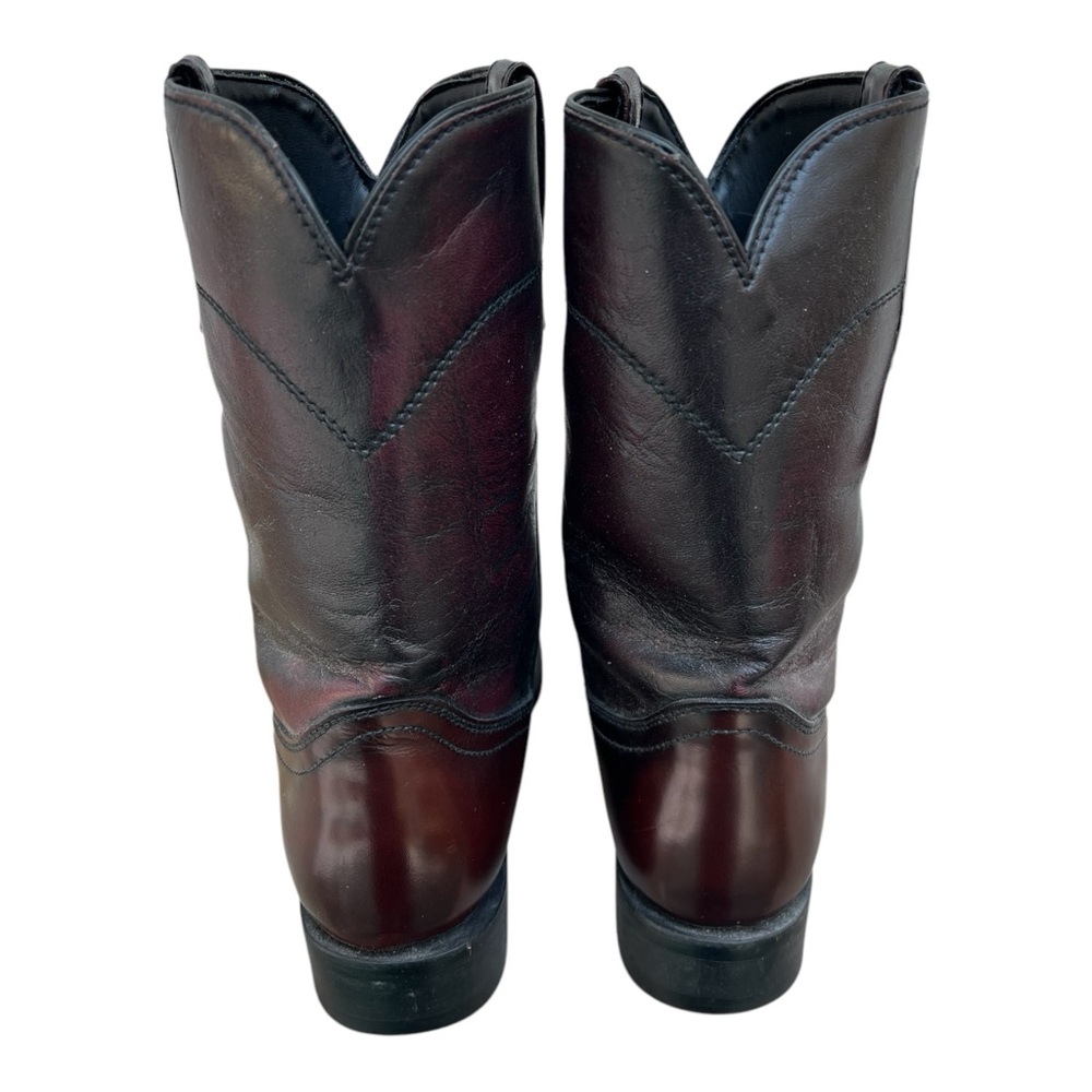 Vintage NWT Laredo #6908 Men’s Black Leather Cherry Roper Western Boots SZ. 9.5 - Picture 4 of 8